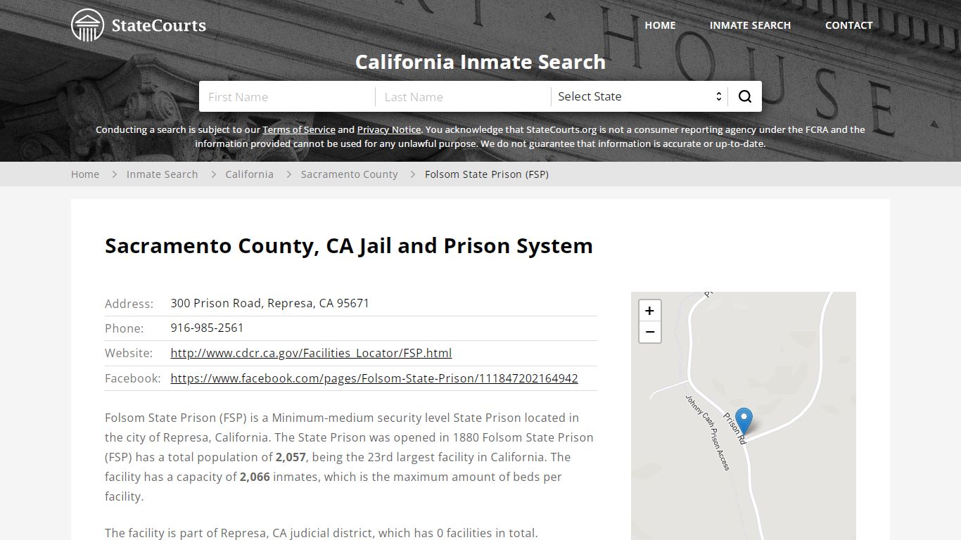 Folsom State Prison (FSP) Inmate Records Search ...