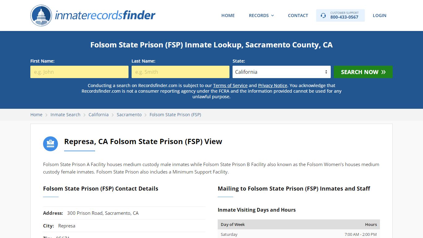 Folsom State Prison (FSP) Roster & Inmate Search ...